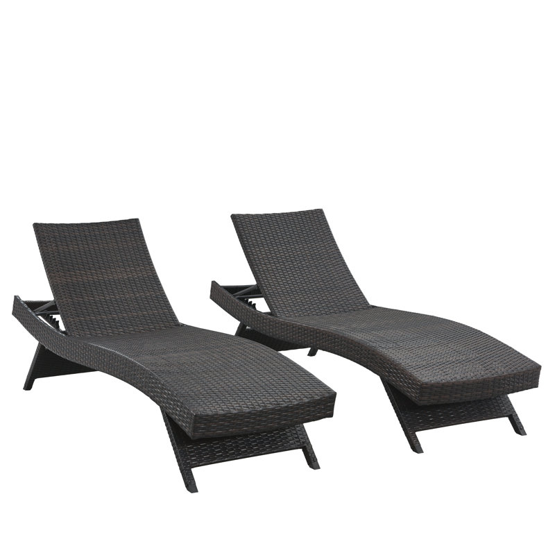 Latitude Run® Ozellar All Weather Wicker Chaise Lounge Set of 2